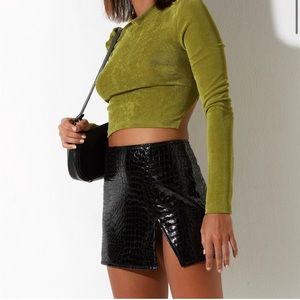 Croc print mini skirt